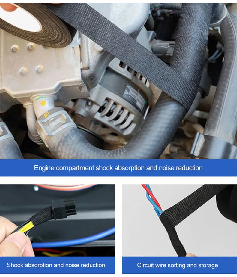 Automotive Wiring Harness Adhesive Tape Noise Reduction Heat Resistance Flame Retardant Electrical Protective Cloth Tape