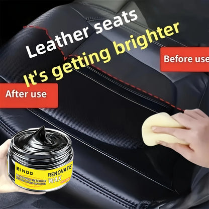 Black Universal Car Wax Paste: Dashboard Nano Crystal Coating, Interior Shine, Tire Protection & Oxidation Removal