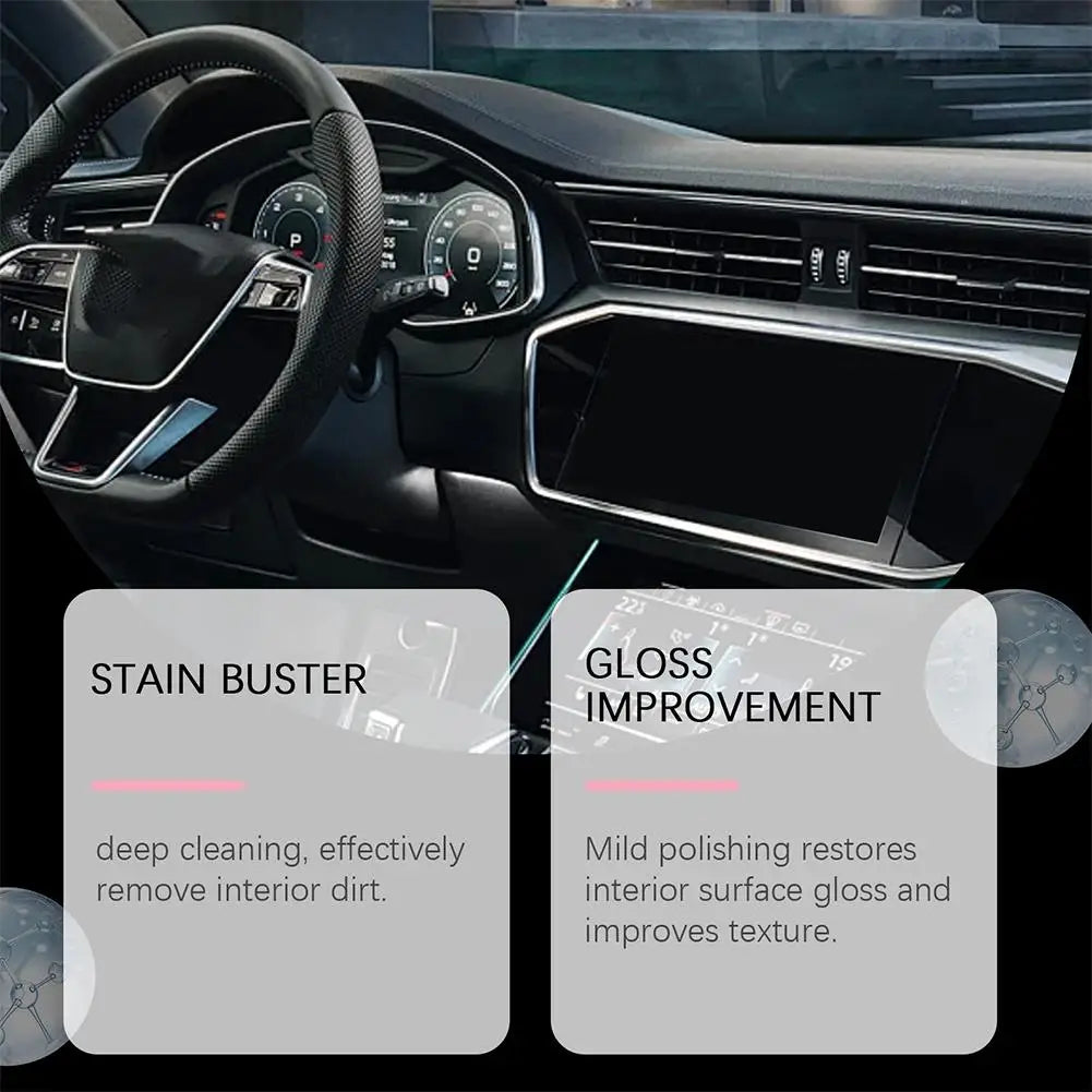 100ml Car Interior Polishing Cleaner Spray, Dashboard & Leather Restorer, UV Protection  Conditioner for Plastic, Vinyl & Rubber