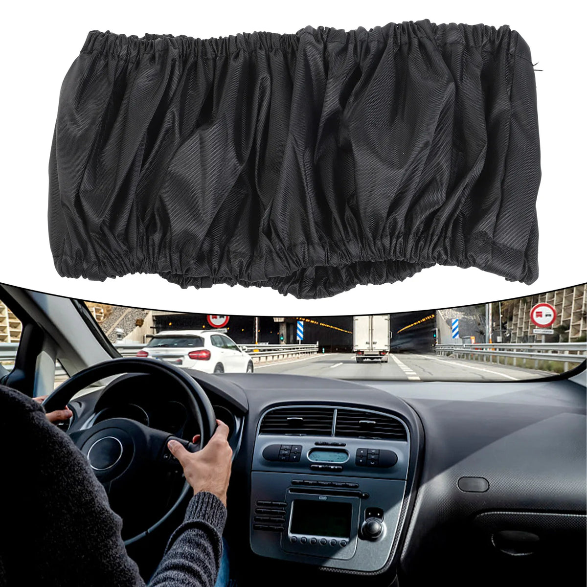 40cm Car Steering Wheel Cover Black Dust-proof Oxford Cloth Steering Wheel Cover Case Car Interior Accessories