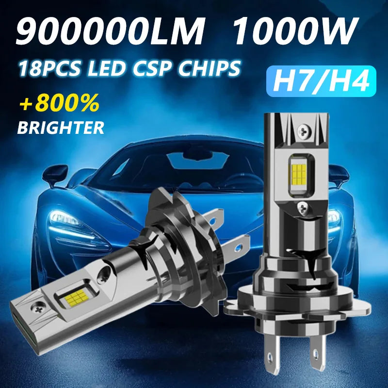 Lâmpada LED H7/H4 Canbus Super Brilhante - Sem Fio