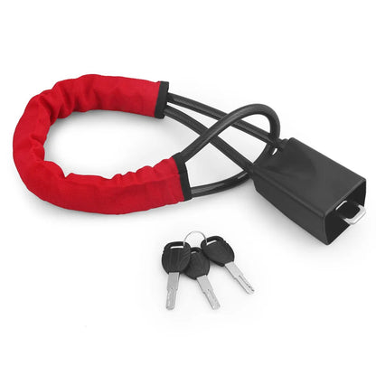 Car Steering Wheel Lock With Seat Belt Socket Steel Rope For Truck SUV Van RV With 3 Keys Universal Anti Theft Protection Device