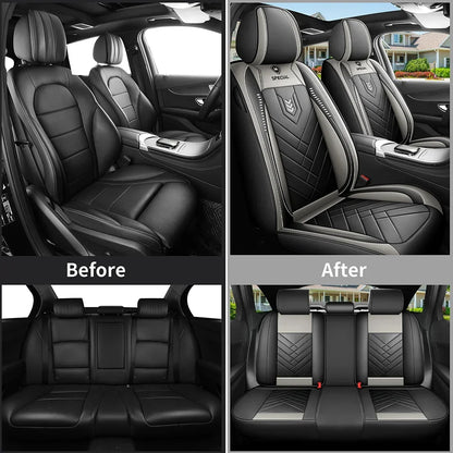 New Upgraded Car Seat Cushion, New Fully Enclosed Car Seat Cover, All Season Universal Small Car Seat Cover, Leather Seat Cover