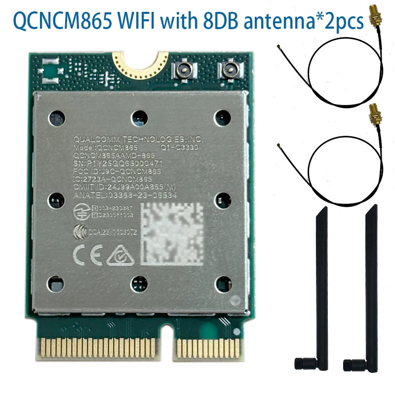 WiFi 7 QCNCM865 WI-FI 7 BT Combo module Bluetooth 5.3 Up to 5.8 Gbps with 4K QAM,Wi-Fi 7, Wi-Fi 6E, Wi-Fi 6 802.11ax