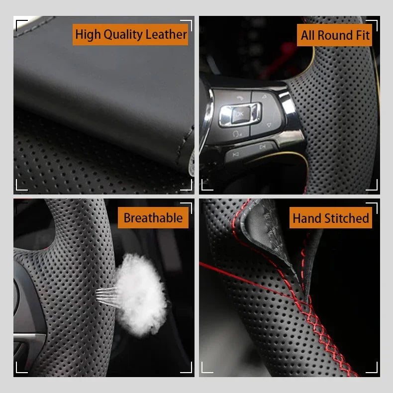 Car Steering Wheel Cover For Alfa Romeo 159 2005-2012 Brera Spider Sportwagon Suede Leather Car Accessories Steering Wrap