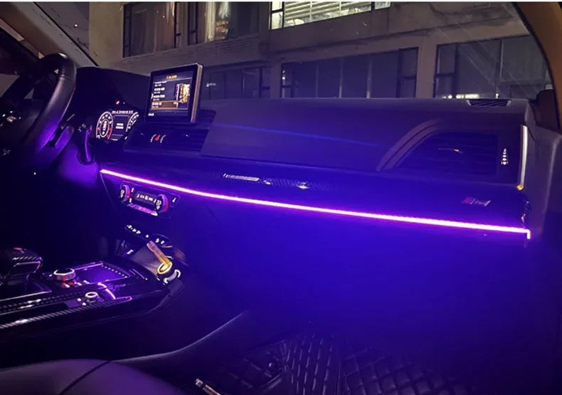Colorful LED Car Interior Hidden App Remote Control Atmosphere Lamp USB Car Ambient Light Acrylic Strips Dashboard Lights RGB