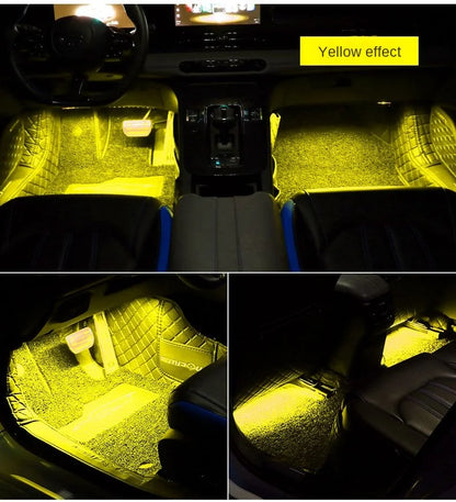 New Neon LED Car Interior Ambient Foot Strip Light Kit Accessories Backlight Remote App Music Control Auto RGB Decorative Lamps