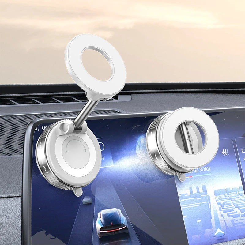 Vacuum Magnetic Car Phone Holder 360 ° Adjustable Suction Cup Holder Magnetic Car Phone Holder Pocket Sized Foldable Car Holder