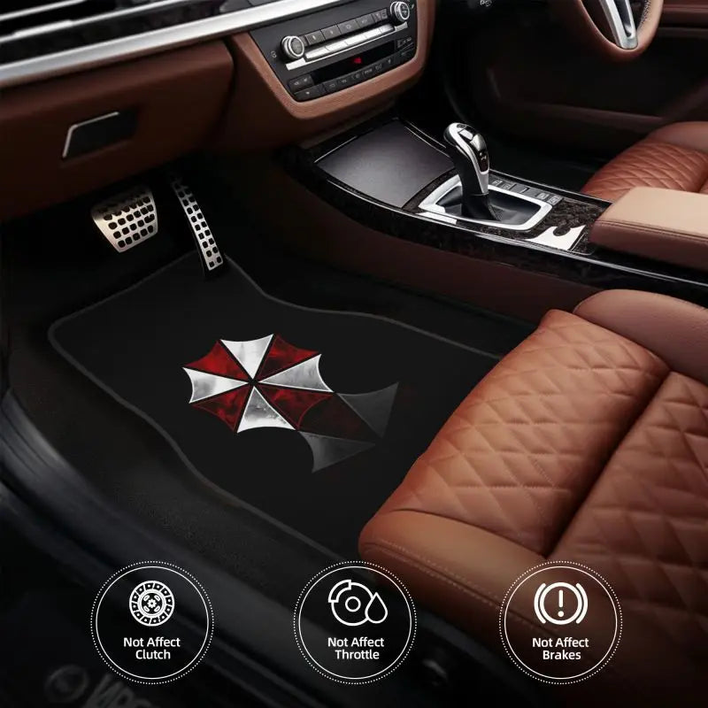 Umbrella Corporation Car Floor Mats of 4 Pieces Anti Slip Front and Rear Foot Mats Universal Car Interior Accessories Decoration