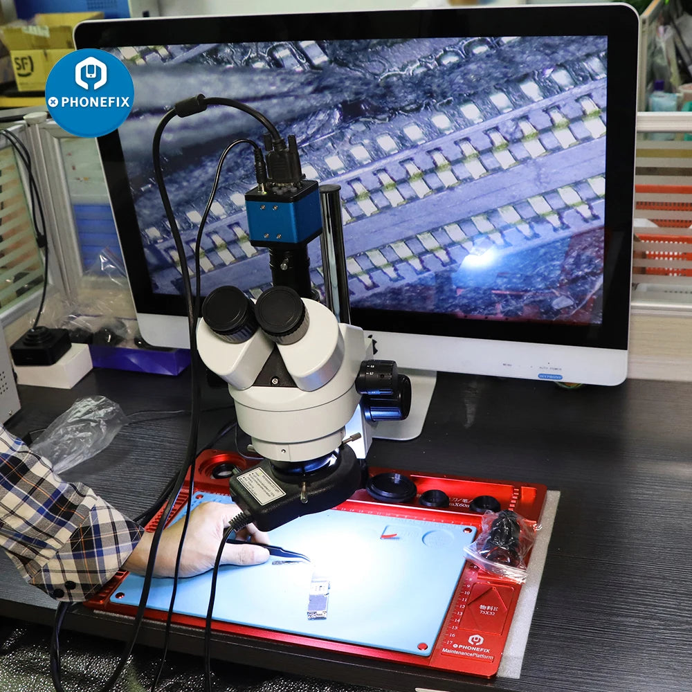 Microscopic Camera Digital Video HDMI Trinocular Microscope Camera 51MP 48MP 38MP VGA HDMI HD USB-C for Phone Electronic Repair