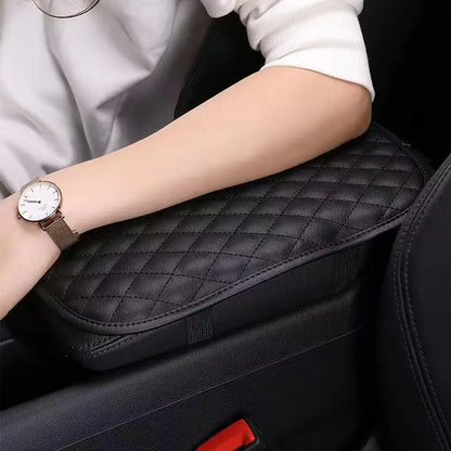 Universal Car Armrest Pad, Center Console Armrest Cover Cushion, PU Leather interior Protective Mat for Most Vehicles Auto Acces