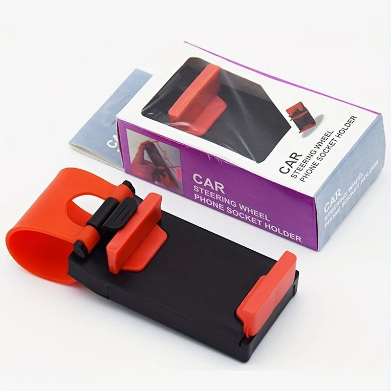 1pc Car Phone Holder, Car Steering Wheel Phone Holder, Mobile Phone Holder, Lazy Phone Holder. car holder phone