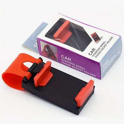 1pc Car Phone Holder, Car Steering Wheel Phone Holder, Mobile Phone Holder, Lazy Phone Holder. car holder phone