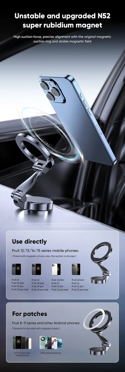 1080 Magsafe Car Phone Holder For Vehicles Mobile Support For The Car Cell Phone Holder in Car For iPhone 16 15 Pro Max Plus