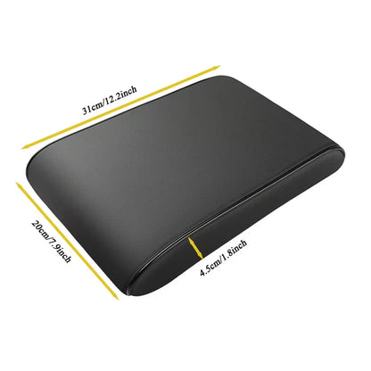 PU Leathe Center Console Heightening Comfort Armrest Pad Cover Universal Armrest Cushion Fit for Most Cars（31cm*20cm*4.5cm）