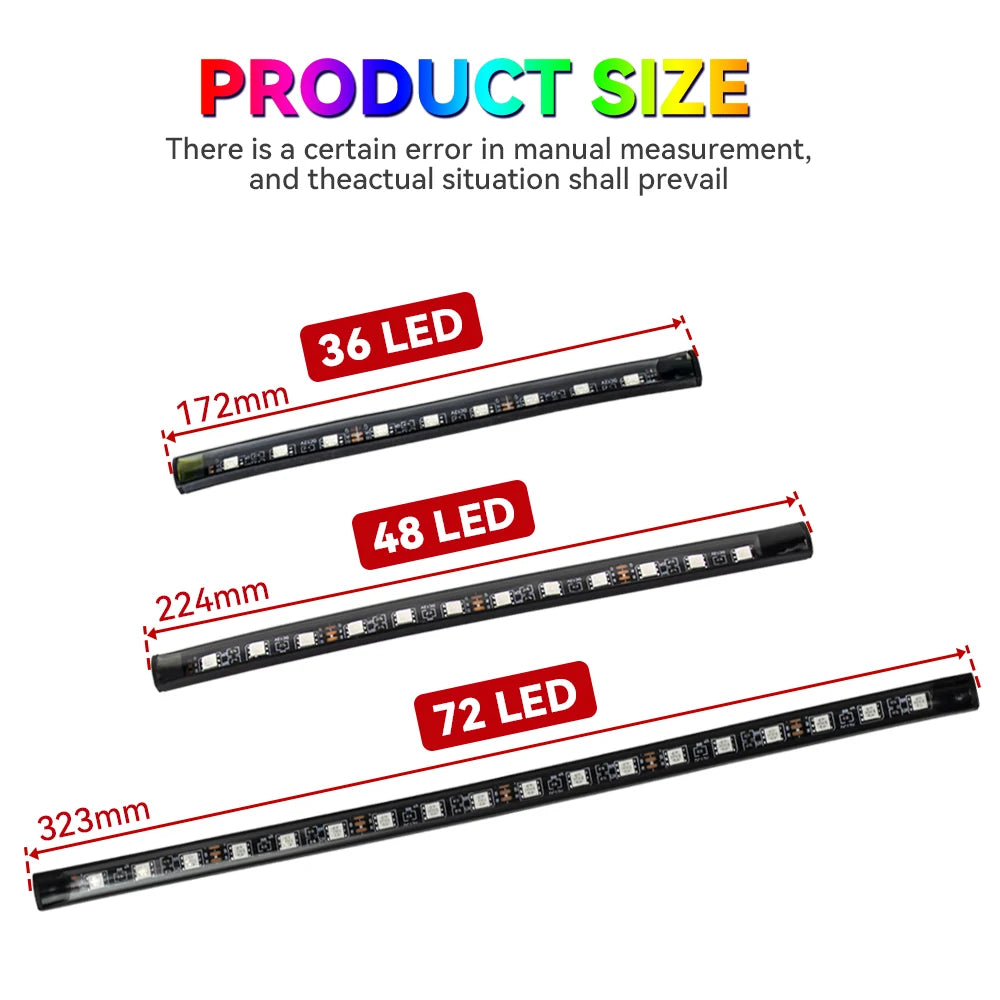 Kit de Fitas de LED RGB para Iluminação Ambiente dos Pés do Carro – Alimentação via USB (Acendedor de Cigarros), Controle e Decoração para o Interior do Veículo