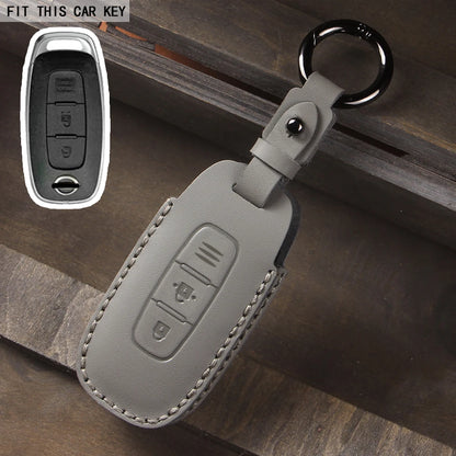 Leather Car Key Case Cover for Nissan Juke 2023 X-trail T33 Qasqhai J12 2022 Ariya Altima Teana2 3 4 5 Buttons