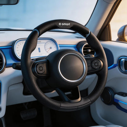 Sporty Steering Wheel Cover Advanced Leather Anti-Slip For Smart EQ Fortwo Forfour 453 451 452 450 454 Roadster Forjeremy