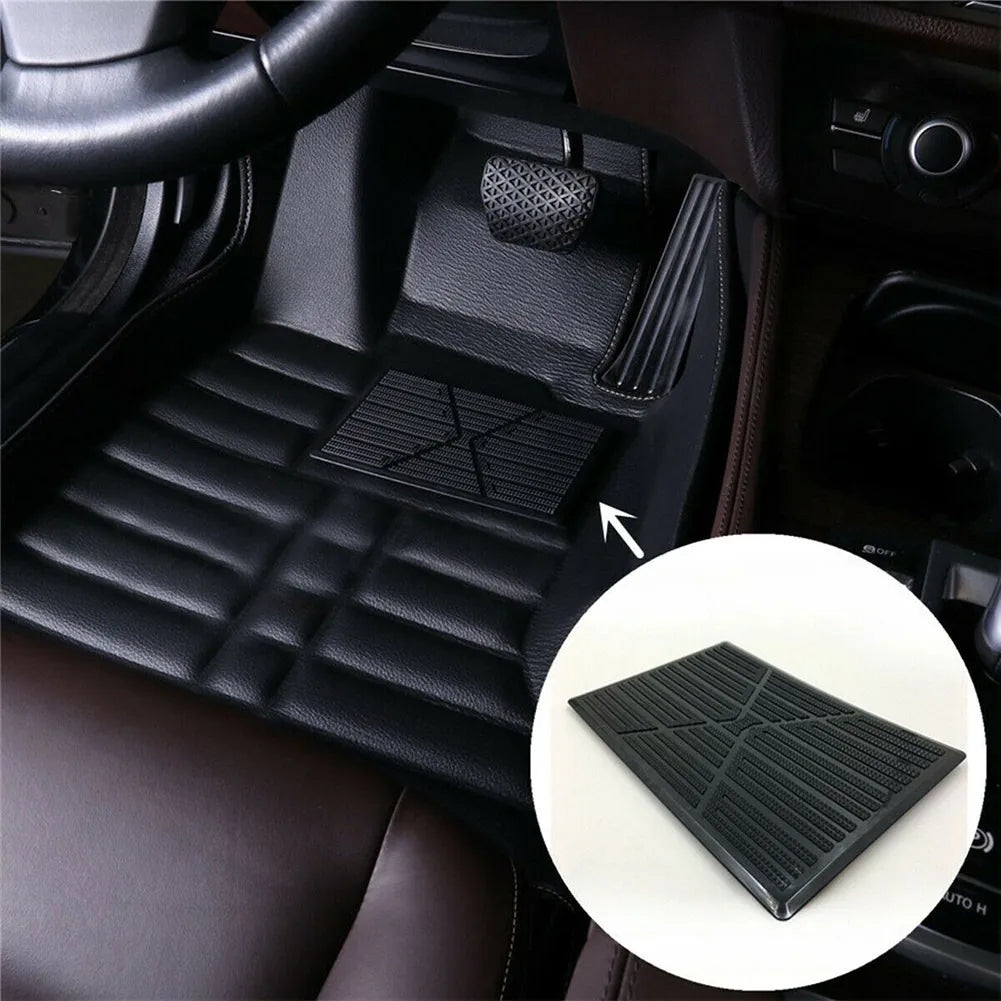 Car Carpet Plate Floor Pad Heel Foot Mat Pedal Patch Black PVC Waterproof Auto Anti-skid Pad Universal Interior Accessories