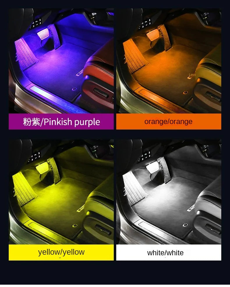 New Neon LED Car Interior Ambient Foot Strip Light Kit Accessories Backlight Remote App Music Control Auto RGB Decorative Lamps