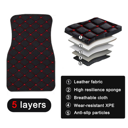 4pcs Car Floor Mats Universal Waterproof  Front Rear Full Set Auto Rugs Leather Car Carpet  Accessories Interior