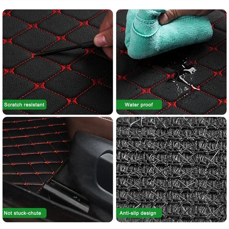 4 pcs Waterproof Leather Car Floor Mats Universal Auto Foot Pad Protector Automobile Interior Carpet Accessories Interior