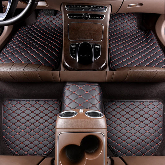 5 pcs Waterproof Leather Car Floor Mats Universal Auto Foot Pad Protector Car Accessories Interior Automobile Interior Carpet