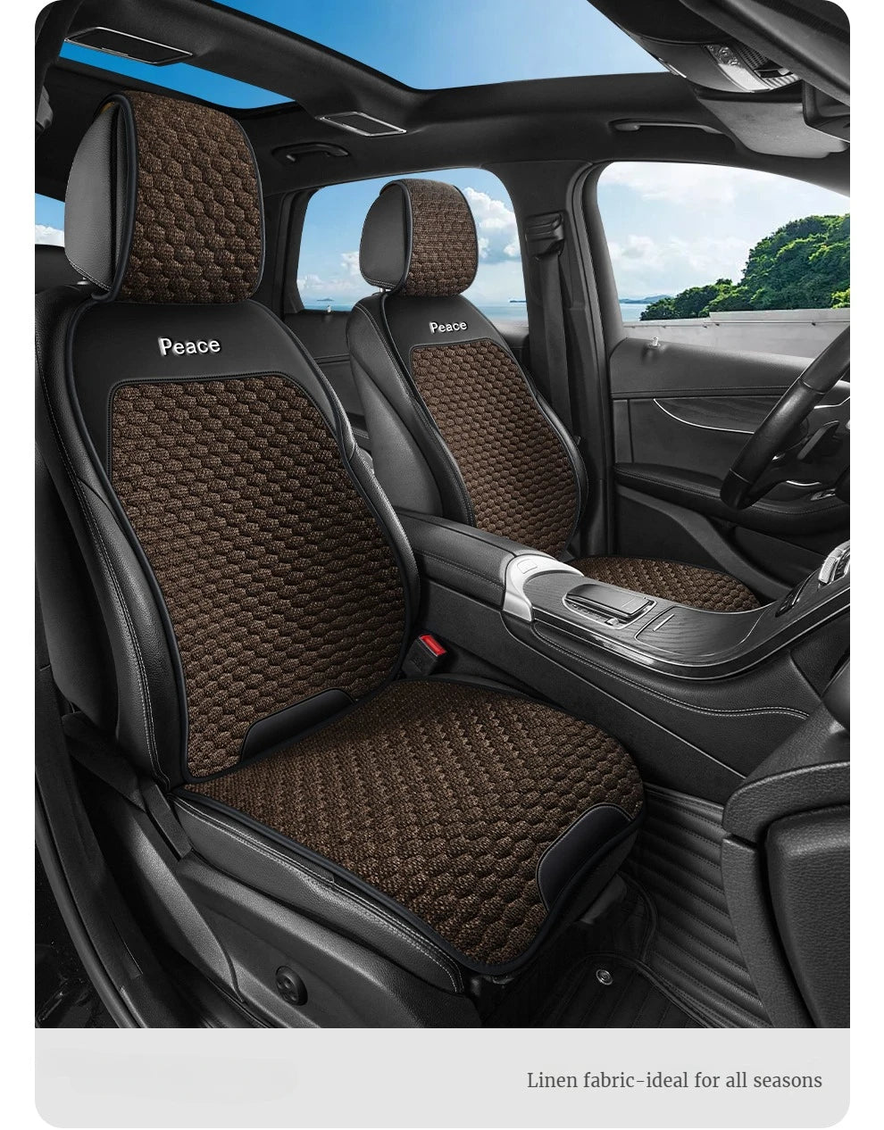 Breathable Linen Car Seat Cushion Comfortable and Wearable Car Seat Cover Universal Fits Most Cars - 1 Unit