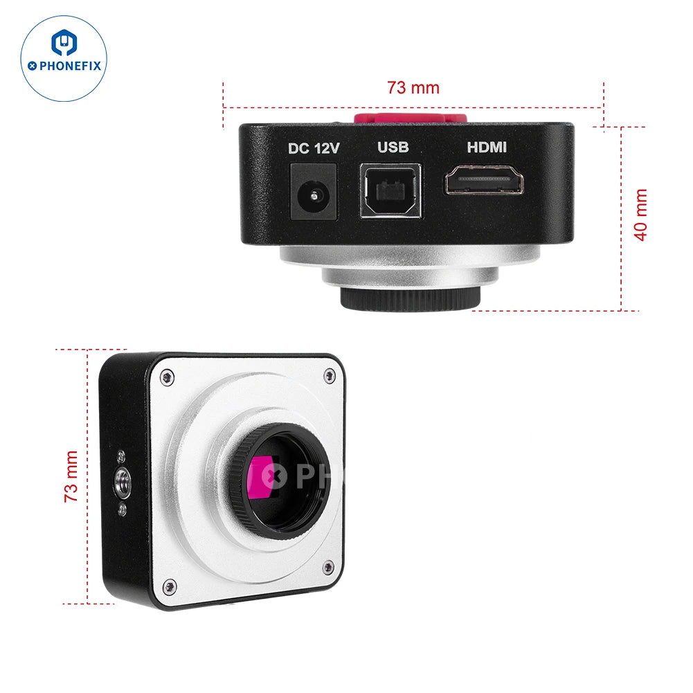 Microscopic Camera Digital Video HDMI Trinocular Microscope Camera 51MP 48MP 38MP VGA HDMI HD USB-C for Phone Electronic Repair