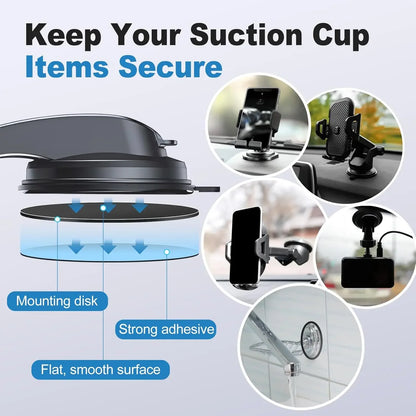 Universal Car Suction Cup Adhesive Dashboard Mount Pad Base for Navigation GPS Brackets 80mm Round Car Mobile Phone Holder Stand