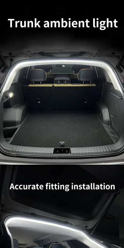 Car high brightness trunk lighting ambient light interior decoration LED wiring free automatic sensing tailgate light strip