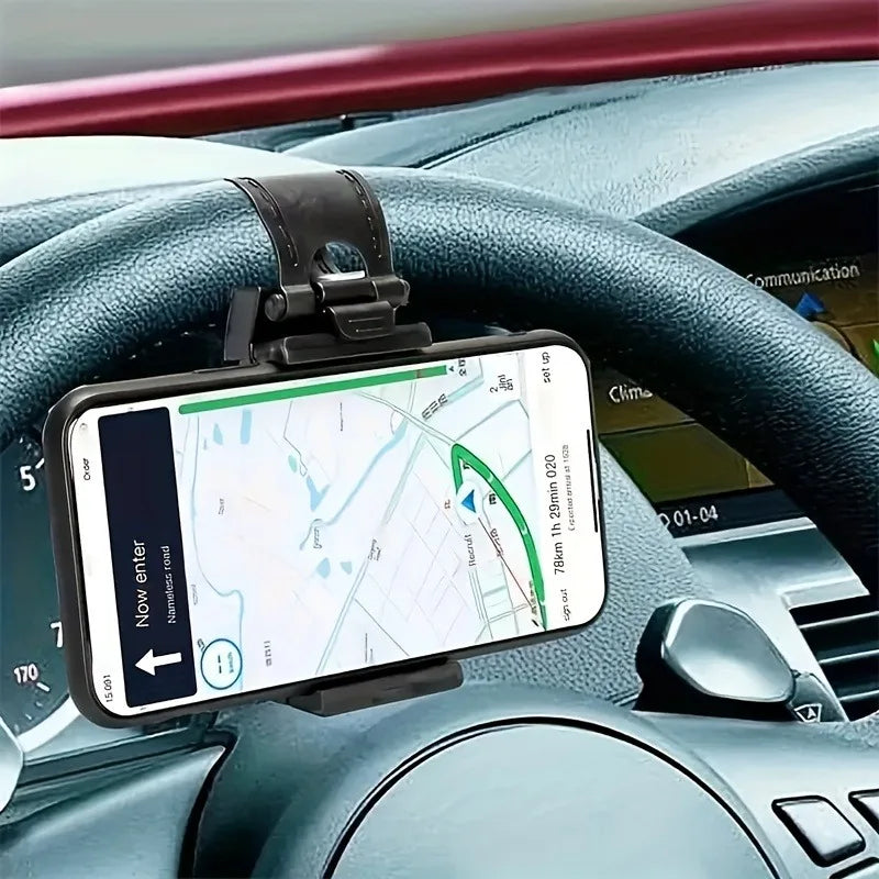 1pc Car Phone Holder, Car Steering Wheel Phone Holder, Mobile Phone Holder, Lazy Phone Holder. car holder phone