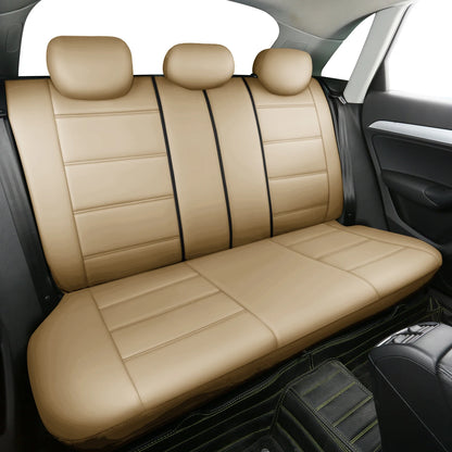 Lux Artificial PU Leather Car Seat Cover Universal Size Full Set Airbag Compatible Fit Most Cars