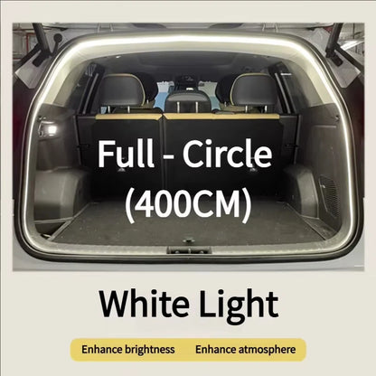 Car Trunk LED Light Strip 400cm/200cm Flexible Interior Ambient Lighting for SUV/MPV Automatic On/Off Hidden Installation