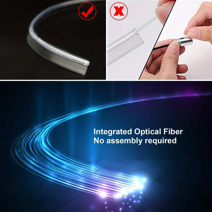 RGB LED Car Ambient Light Kit 6 in 1 Fiber Optic Interior Strip with APP Remote Control Music Sync Neon Mood Dashboard FootLight