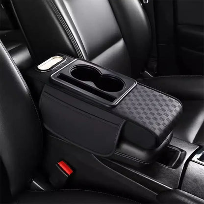 Car Center Console Height Increasing Armrest Cushion Leather Pad Cup Holder Box PU Universal Armrest Tissue with Multifunct Z1K4