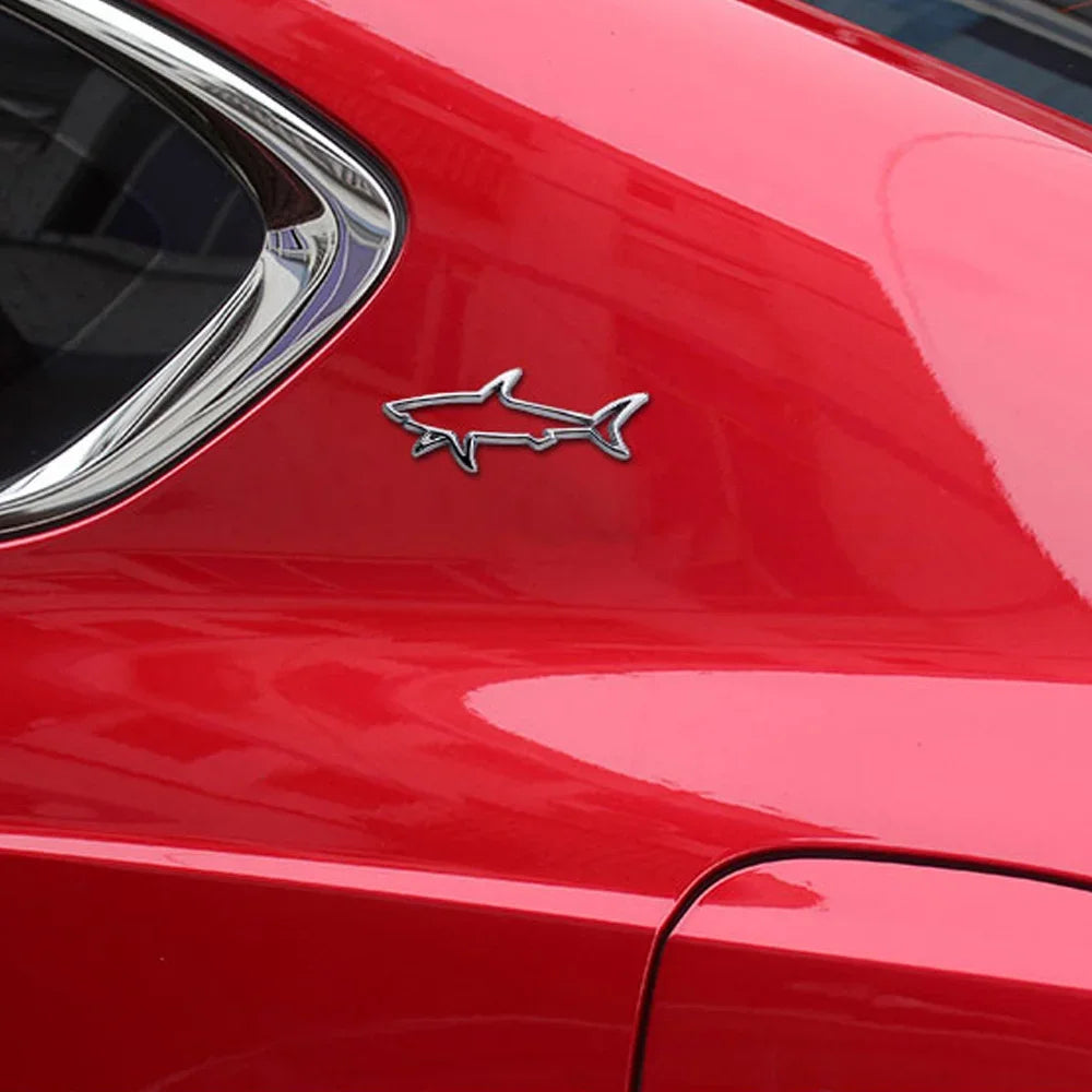 Car Styling 3D Metal Sticker Fish Shark Emblem Badge Decals Automobile Motorcycle Fuel Cap Decoration Logo Car Accessories