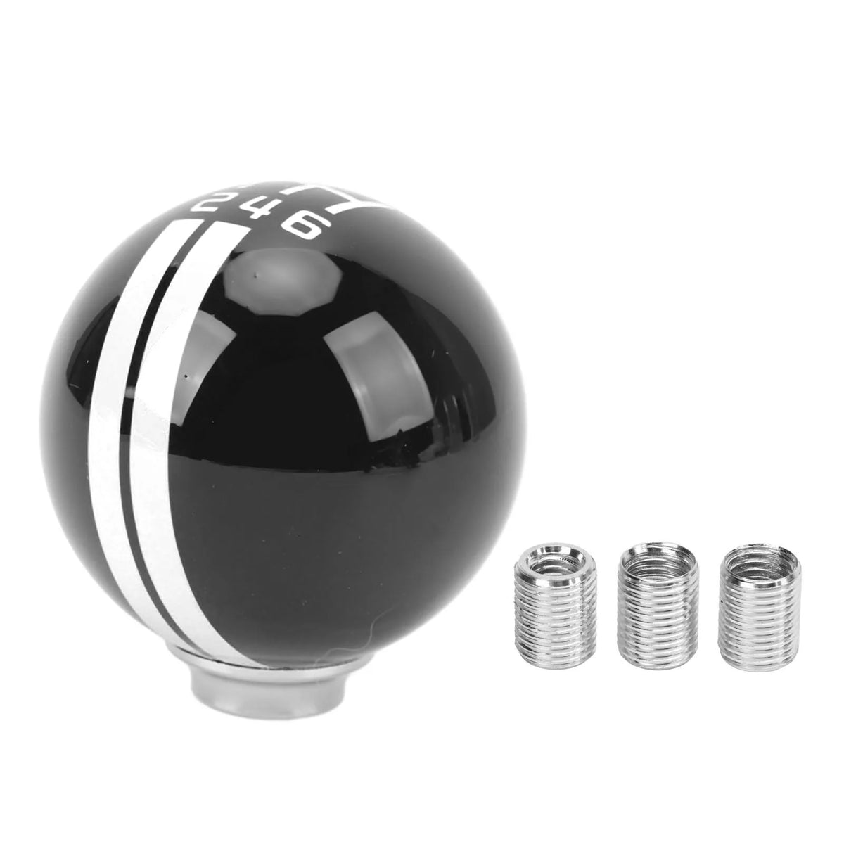 6 Speed Car Racing Gear Shift Knob for Shelby GT500 Style Round Ball Shift Knob with 3 Adapters for Manual Vehicle