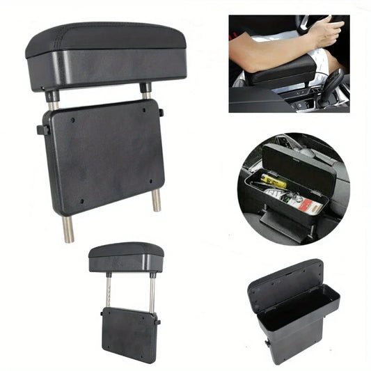 Car Armrest Box Elbow Rest Pad Arm Rest Extender Universal Console Storage Organizer Adjustable Height Elbow Support