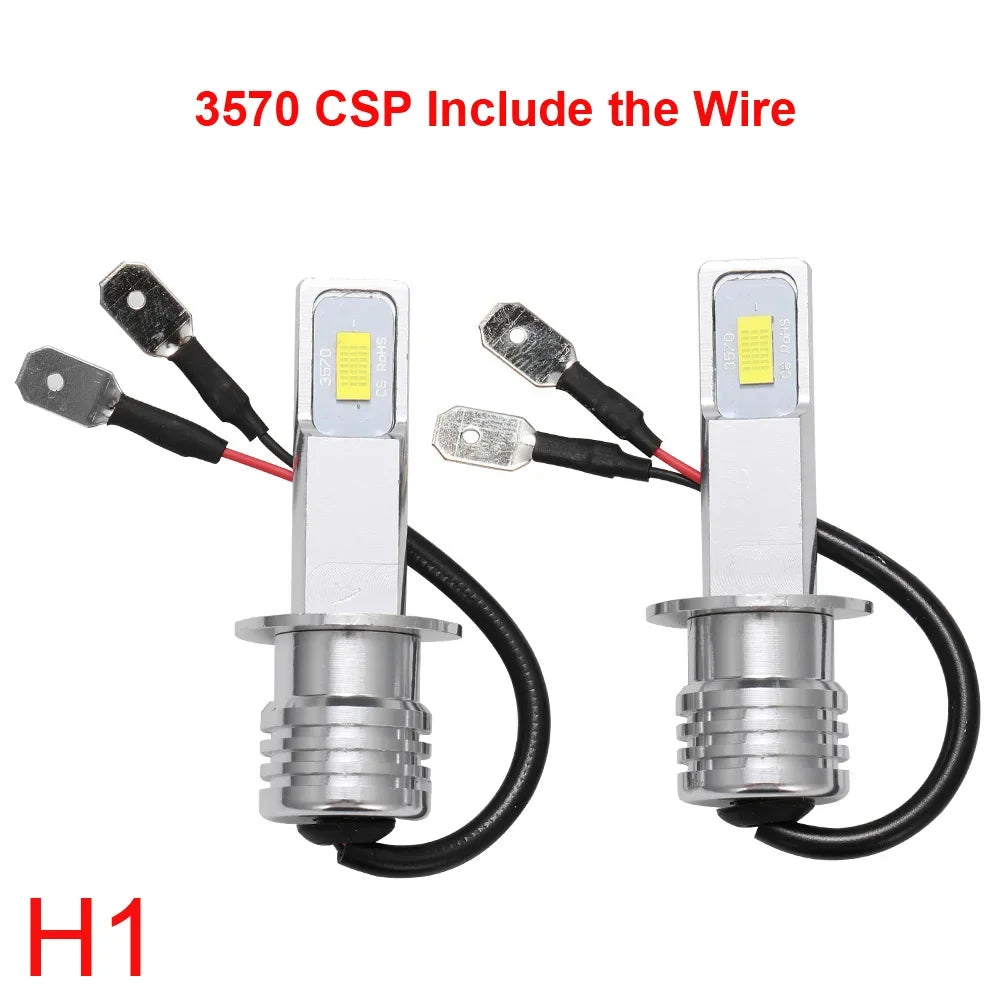 Kit Lâmpada LED H7/H4 4 Peças - Farol Alto/Baixo Branco 6000K, Amarelo 3000K, Azul Gelo 12000K