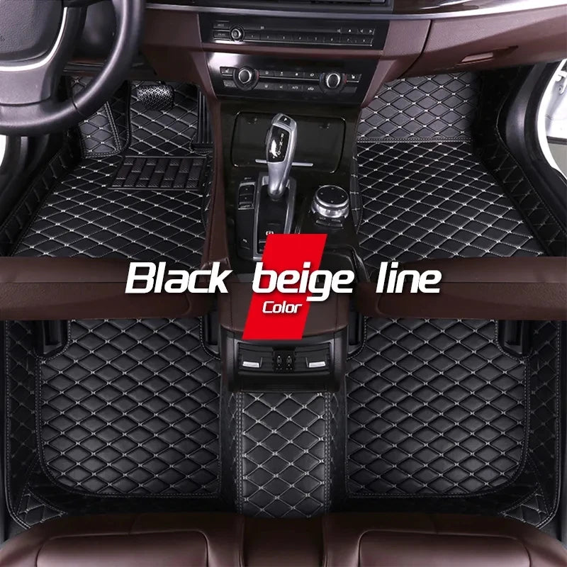 Car Mats Floor For Peugeot 5008 P87 2017~2023 7seat Luxury Leather Mat Car Floor Mats Universal Waterproof Cocho Car Accessories