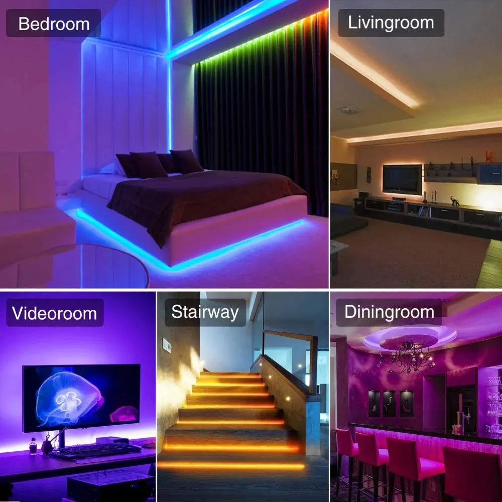 RGB 5050 Led Strip Lights Smart Home TV USB Wall Lamps Ramadan Decoration 2023 Bedroom Closets Aesthetic Room Decor Night Light