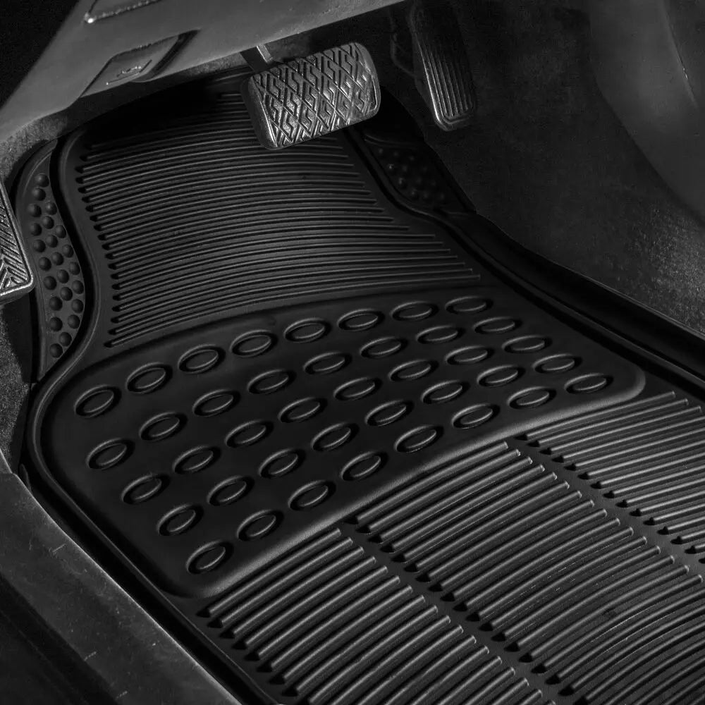 Car Floor Mats for All Weather Rubber 3pc Set Tactical Fit Heavy Duty Black Universal car floor mats Auto Accessories Tuning