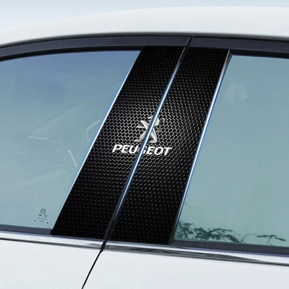 Car Emblem Center Pillar Sticker Auto Door Decorative Stickers For Peugeot 308 408 508 RCZ 208 3008 2008 206 207 307 Car Gadgets