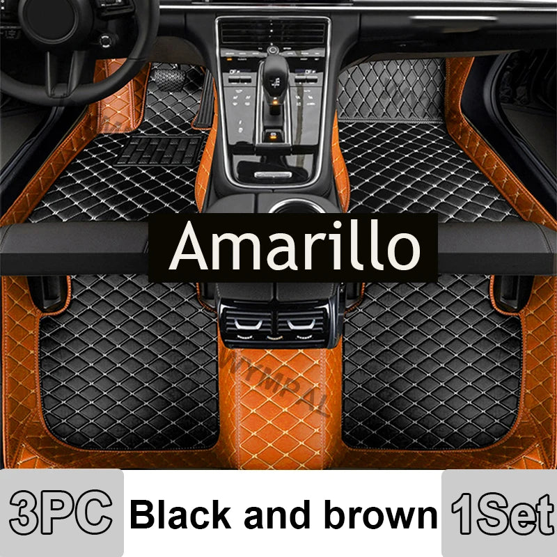 Car Mats Floor For Peugeot 5008 P87 2017~2023 7seat Luxury Leather Mat Car Floor Mats Universal Waterproof Cocho Car Accessories