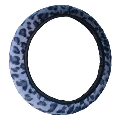 Leopard Steering Wheel Cover Winter Plush Soft Comfortable Fur Steering Wheel Cover 38cm Universal Car Steering Wheel Cover