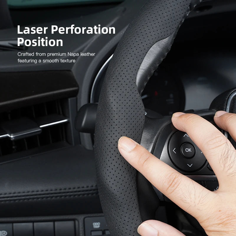 Sporty Steering Wheel Cover Advanced Leather Anti-Slip For Smart EQ Fortwo Forfour 453 451 452 450 454 Roadster Forjeremy