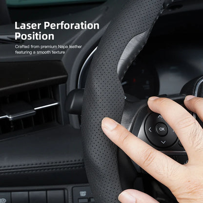 Sporty Steering Wheel Cover Advanced Leather Anti-Slip For Smart EQ Fortwo Forfour 453 451 452 450 454 Roadster Forjeremy