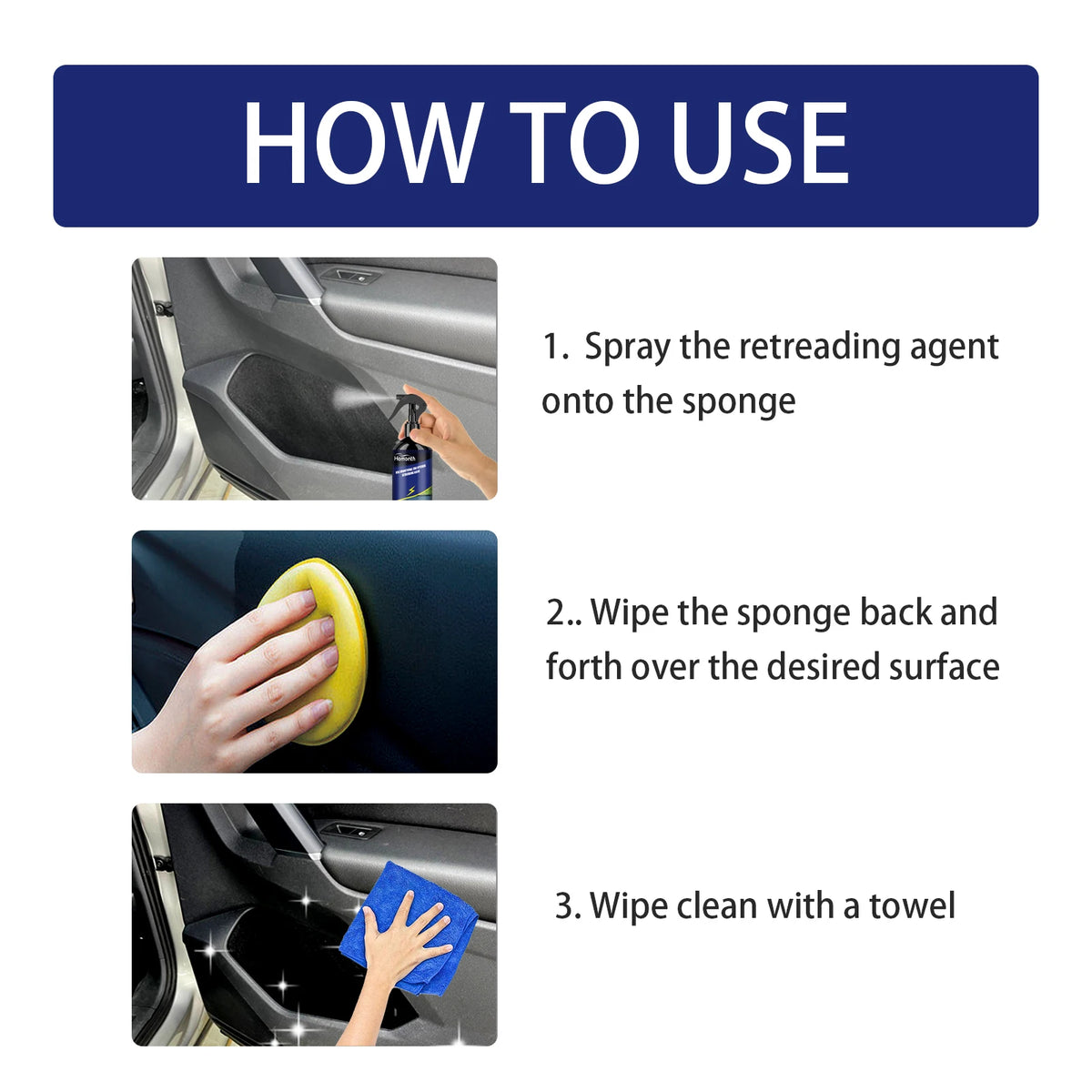 Car Interior Detailer Spray 100ml Multi Purpose Interior Cleaner & Protectant for Dashboard Plastic Trim UV Protection DustProof