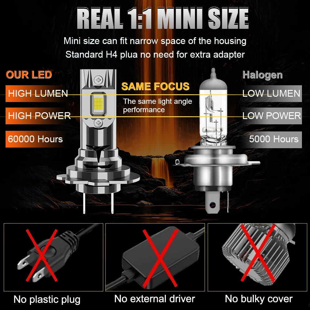 H7 H4 LED CANBUS Bulb 900000LM Ultra Powerful Led Light for Car Super Bright Wireless Automobile Motorcycle Diode Headlight Lamp